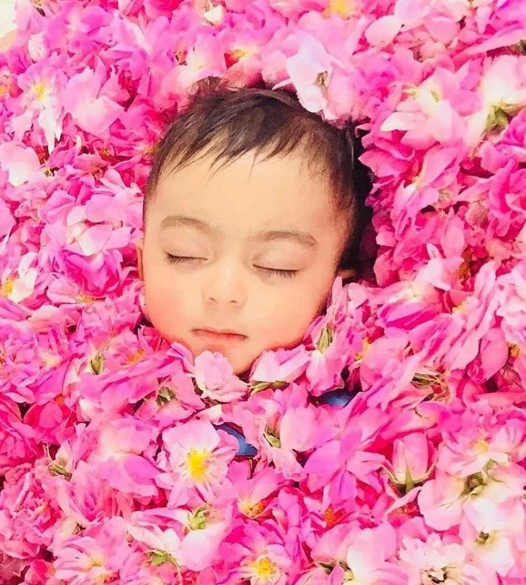 Infants Rolling in Flowers 4