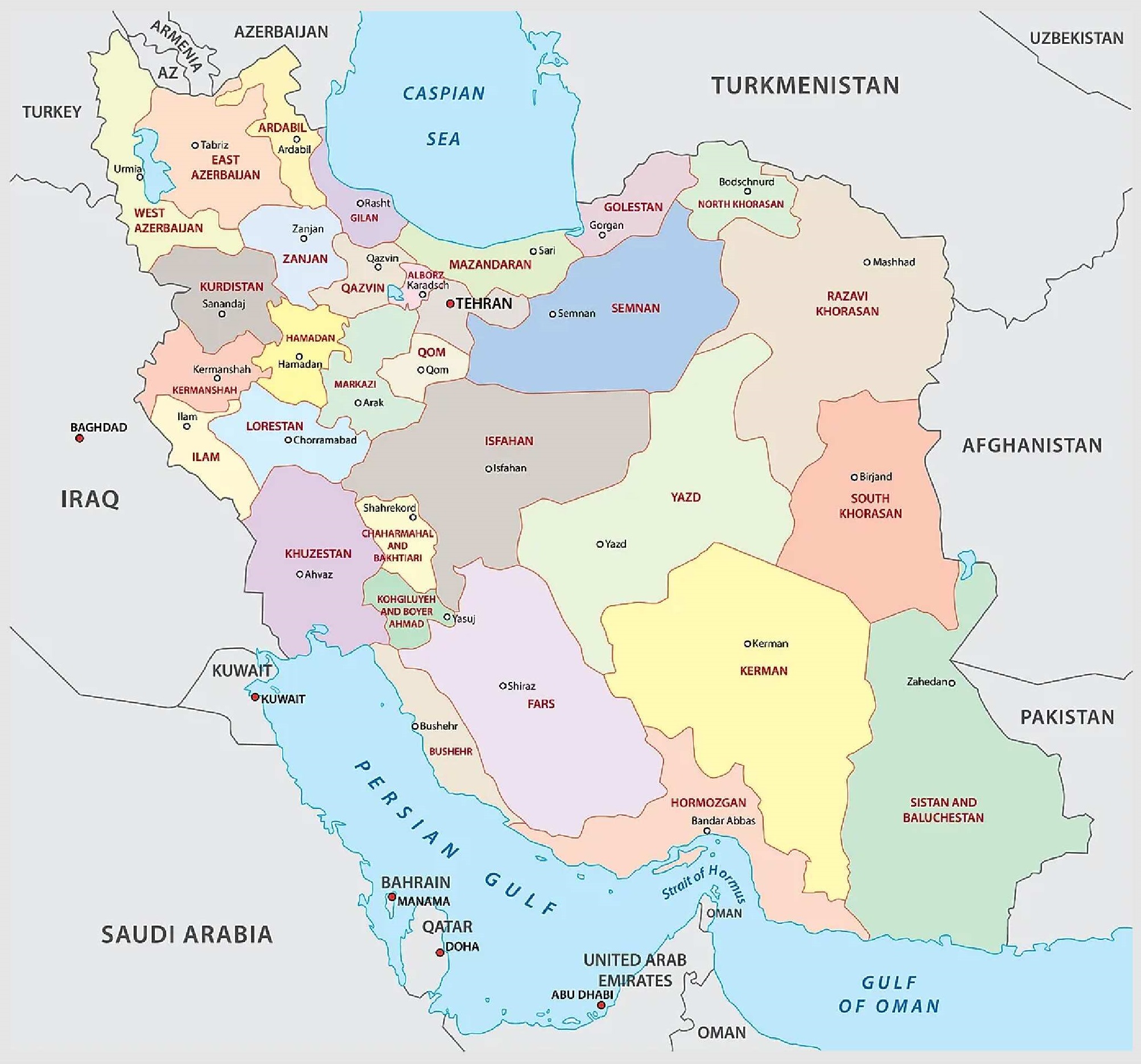 Iran Map Iran Map