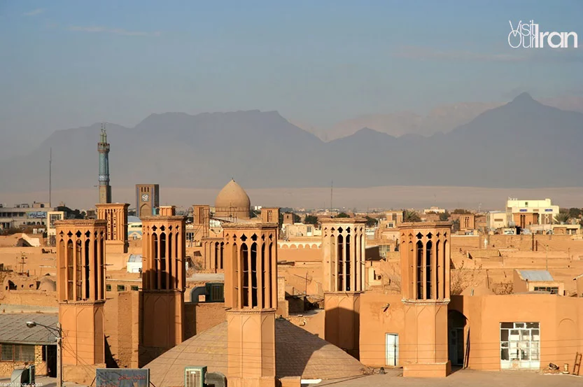 Wind towers in city of Yazd
