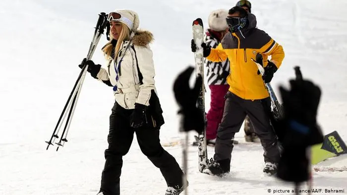 women skiing in Iran